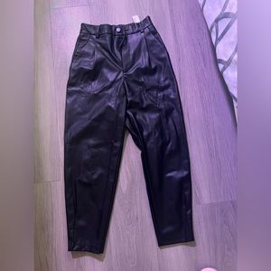 Zara faux leather dress pants